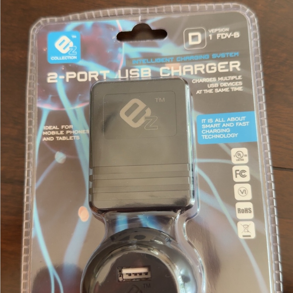 Black 2-Port USB Charger